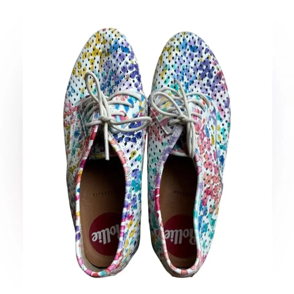 Rollie Australia Derby Punch Leather Lace Up Shoe Size 40 Multi Colour